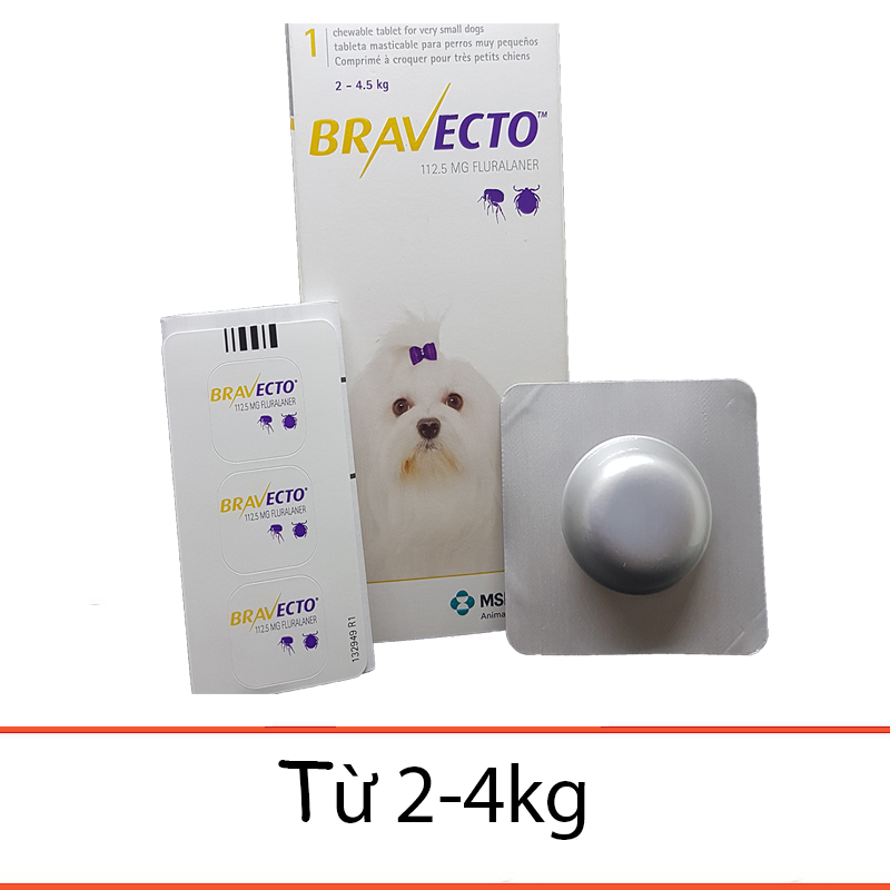 Bravecto - Thuốc trị ký sinh trùng cho chó từ 2-4kg